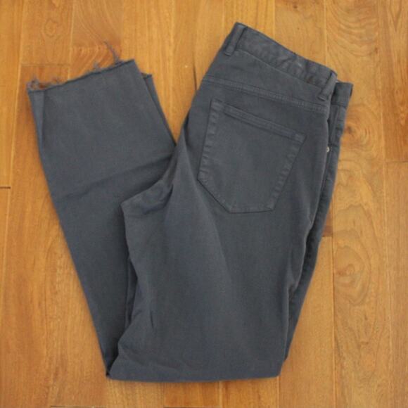 Peter Millar Cotton Modal Raw Edge Hem Ankle Blue Gray Pants 33